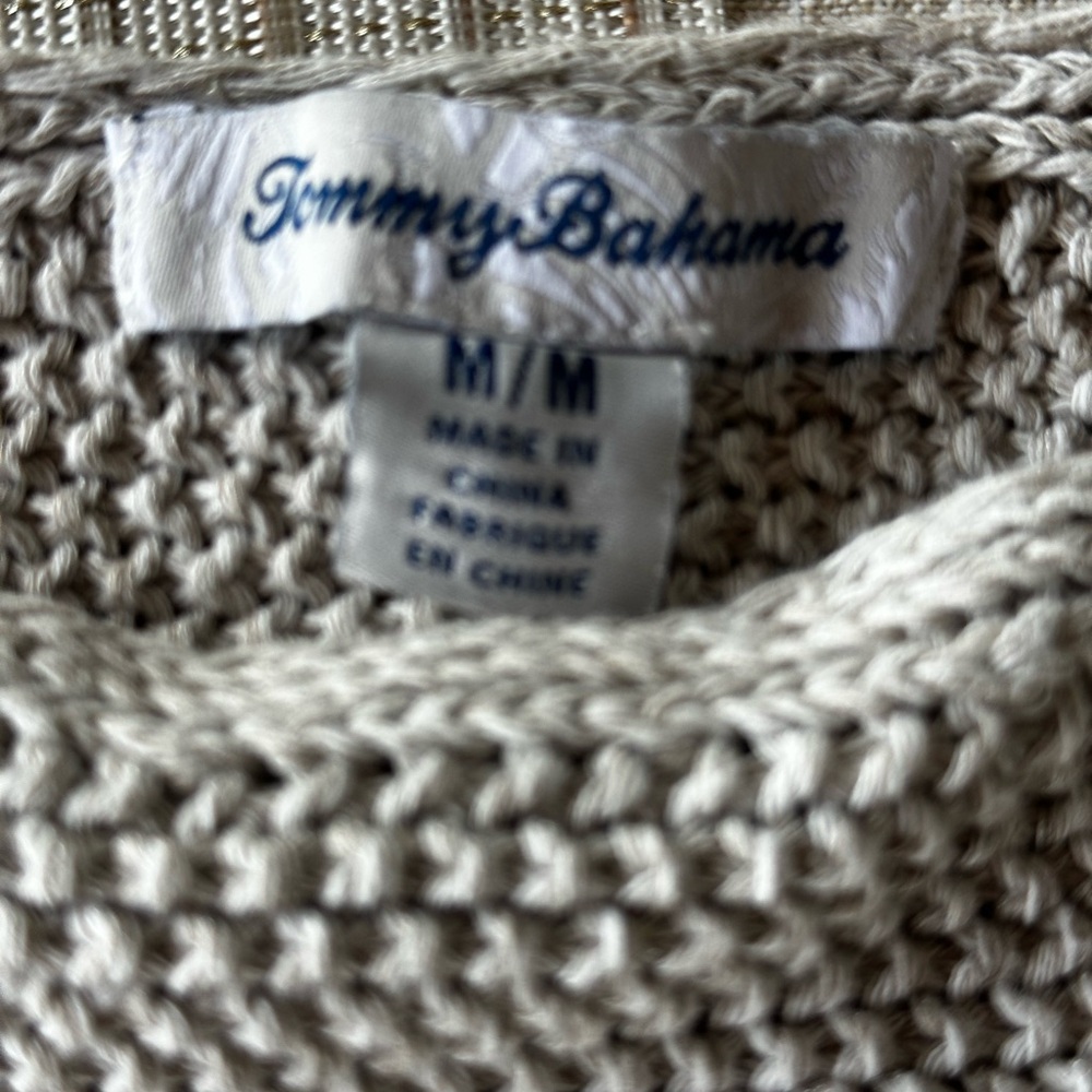 Tommy Bahama Beige Boxy Short-Sleeve Knit Top - Picture 5 of 9